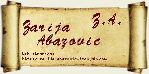 Zarija Abazović vizit kartica